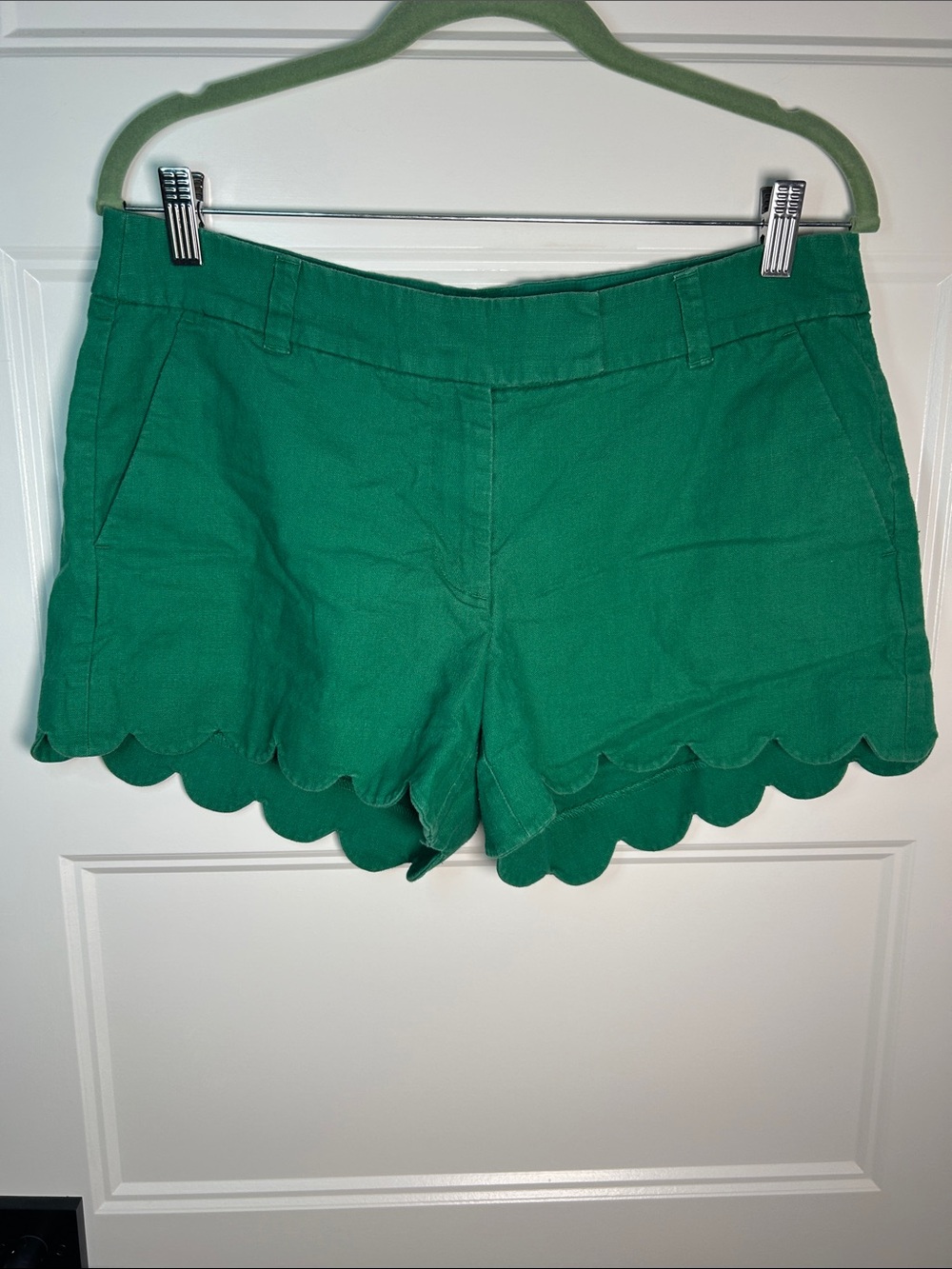 J. Crew Emerald Scallop-Hem Boutique Style Shorts